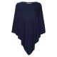 Blue poncho in silk/cashmere mix