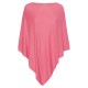 Lightweight silk/cashmere poncho in pink