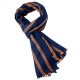 Navy cashmere scarf with golden stripes