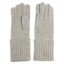 Light grey gloves knitted in pure cashmere