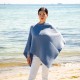 Dove blue coloured cashmere poncho