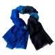 Two coloured shaeded pashmina shawl in blue and beige