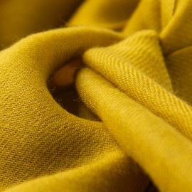 Curry yellow pashmina shawl in 2-layer twill