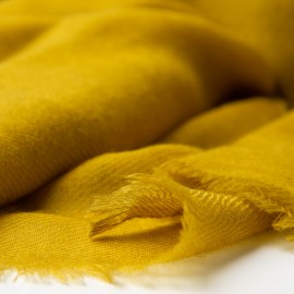 Curry yellow pashmina shawl in 2-layer twill