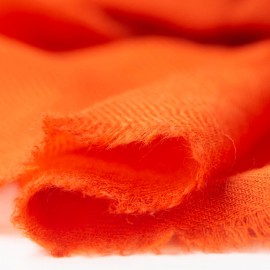 Rust orange cashmere shawl in 2 ply twill