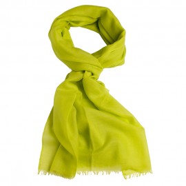 Lime green pashmina stole in basket weave