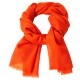 Orange pashmina shawl in 2 ply twill weave