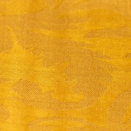 Dark golden jacquard woven cashmere/silk shawl