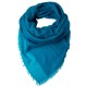Navy and blue square cashmere scarf in dip dye