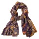 Dark blue cashmere shawl with paisley print