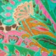 Cashmere shawl with print in light green, orange and pink