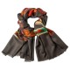 Dark gray cashmere shawl with paisley print
