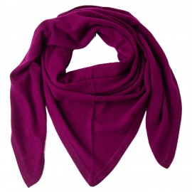 Triangular cashmere scarf in plum color