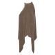 Knitted cashmere poncho in taupe