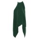 Bottle green cashmere poncho