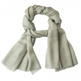 Jacquard woven cashmere shawl in light sage