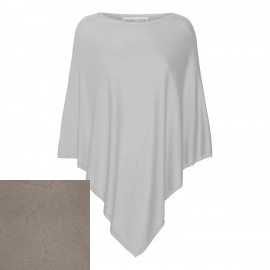 Taupe coloured poncho in silk/cashmere mix