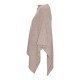 Beige knitted poncho in pure cashmere