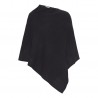 Black knitted poncho in pure cashmere