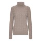 Beige marled turtle neck in cashmere