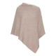 Beige knitted poncho in pure cashmere