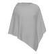 Light grey poncho knitted in pure cashmere