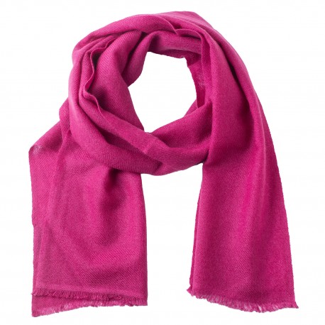Small fuchsia colored cashmere scarf