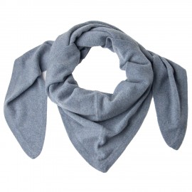 Triangular cashmere scarf in dove blue