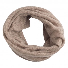 Beige neck warmer knitted in cashmere