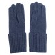 Blue gloves knitted in pure cashmere