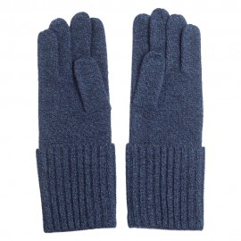 Blue gloves knitted in pure cashmere
