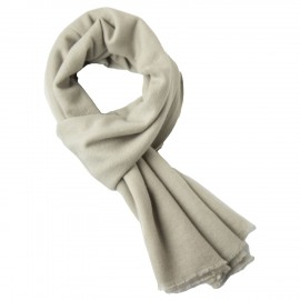 Light sage green cashmere scarf in twill weave