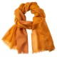 Checkered cashmere shawl in curry and warm beige