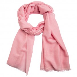 Light pink pashmina shawl in cashmere and silk