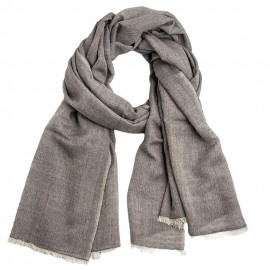 Grey pashmina shawl in cashmere and silk