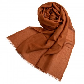 Brown pashmina shawl in cashmere and silk