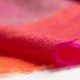 Checkered cashmere scarf in red, orange and fuchsia