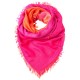 Orange and fuchsia square cashmere scarf in dip dye