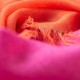 Orange and fuchsia square cashmere scarf in dip dye