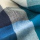 Blue, white and black checkered scarf in cashmere and wool