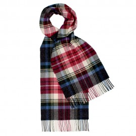 Blue and red tartan scarf