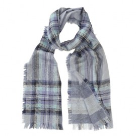 Light merino wool scarf in blue
