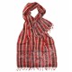 Red wool scarf with embroidered flowers