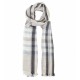 White and grey cotton scarf