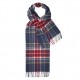 Blue tartan scarf in lambswool