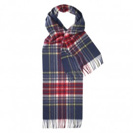 Blue tartan scarf in lambswool