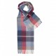Checkered scarf in blue, red and grey