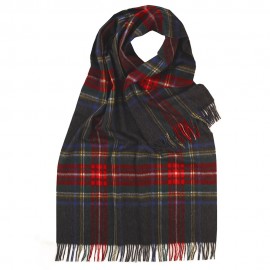 Oversize tartan scarf in charcoal