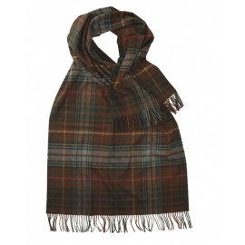 Oversize tartan scarf in brown