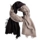 Cashmere scarf in natural grey and black